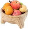 Vintiquewise Burned Wood Carved Small Serving Fruit Bowl Bread Basket QI003845